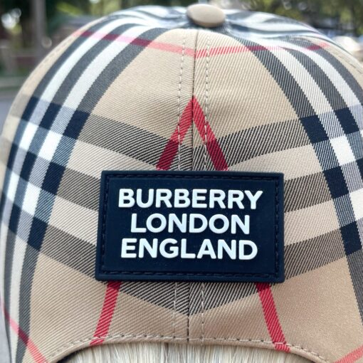 Burberry Logo Applique Check Baseball Cap 7
