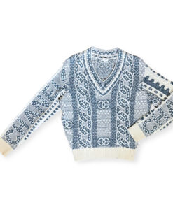 Chanel Cashmere Cable Sweater in Blue 12