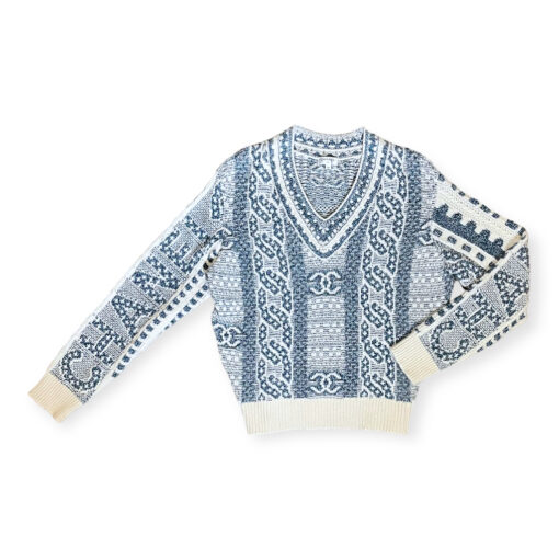 Chanel Cashmere Cable Sweater in Blue 5