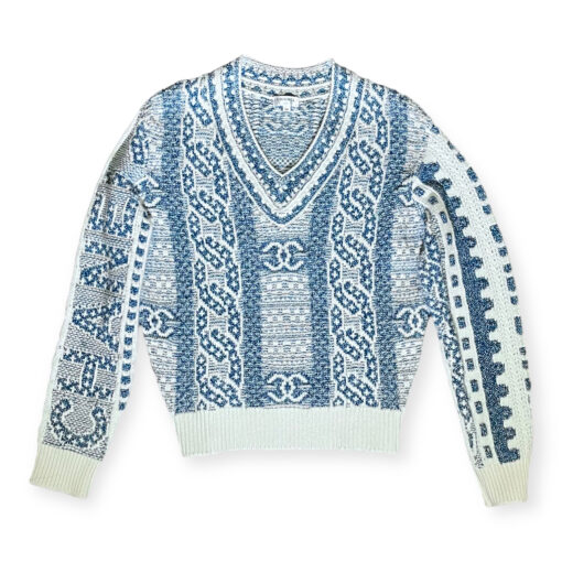 Chanel Cashmere Cable Sweater in Blue 7