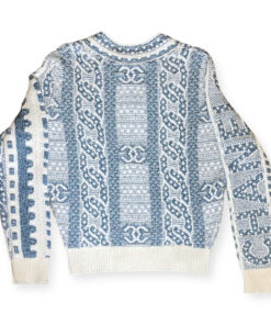 Chanel Cashmere Cable Sweater in Blue 13
