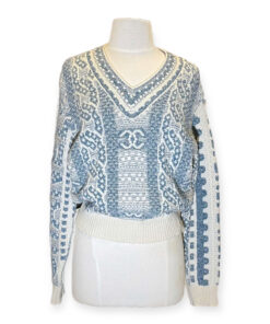 Chanel Cashmere Cable Sweater in Blue 8