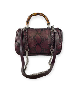 Gucci Bamboo Python Top Handle Bag in Wineberry 15