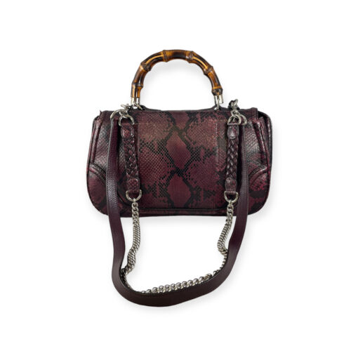 Gucci Bamboo Python Top Handle Bag in Wineberry 4