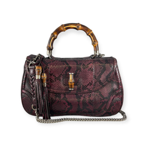 Gucci Bamboo Python Top Handle Bag in Wineberry 1