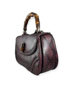 Gucci Bamboo Python Top Handle Bag in Wineberry 13