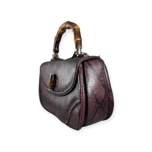 Gucci Bamboo Python Top Handle Bag in Wineberry 2