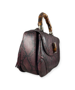 Gucci Bamboo Python Top Handle Bag in Wineberry 14