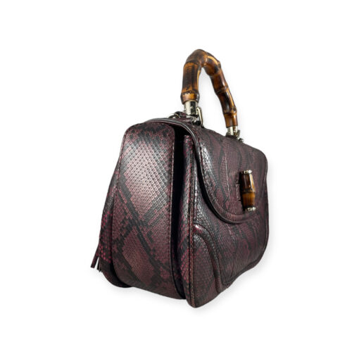 Gucci Bamboo Python Top Handle Bag in Wineberry 3