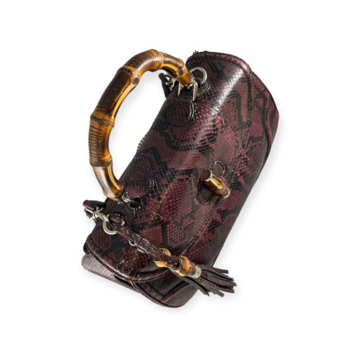 Gucci Bamboo Python Top Handle Bag in Wineberry 5