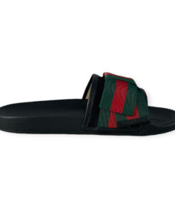 Gucci Web Bow Slide Sandals in Black 36 8