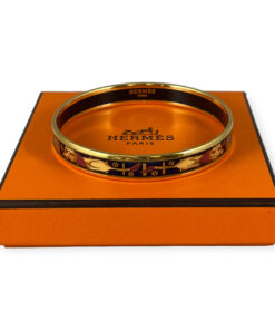 Hermes Lion Enamel Bangle Bracelet in Multicolor & Gold 10
