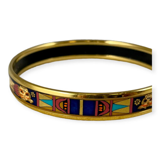 Hermes Lion Enamel Bangle Bracelet in Multicolor & Gold 5