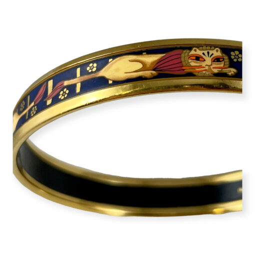 Hermes Lion Enamel Bangle Bracelet in Multicolor & Gold 3