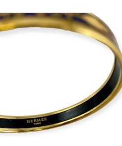 Hermes Lion Enamel Bangle Bracelet in Multicolor & Gold 16