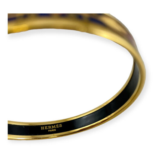 Hermes Lion Enamel Bangle Bracelet in Multicolor & Gold 8