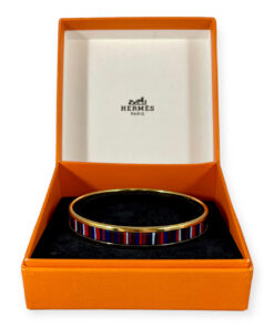 Hermes Multicolor Stripe Enamel Bangle Bracelet 7