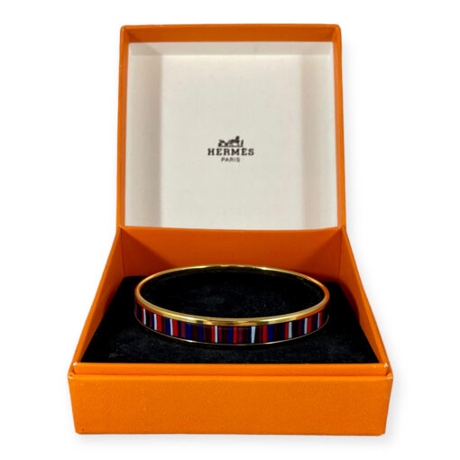 Hermes Multicolor Stripe Enamel Bangle Bracelet 1