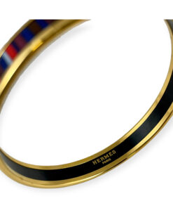 Hermes Multicolor Stripe Enamel Bangle Bracelet 12