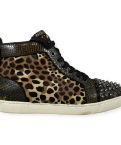 Christian Louboutin Lou Spikes Sneakers in Brown 40.5 8