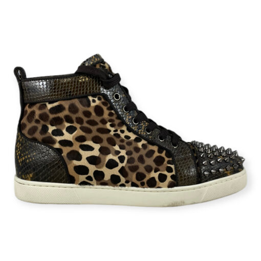 Christian Louboutin Lou Spikes Sneakers in Brown 40.5 2