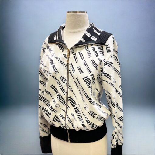 Size Small | Louis Vuitton Signature Jacquard Hoodie in White & Black
