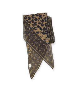 Louis Vuitton Silk Animal Print Scarf in Brown 5