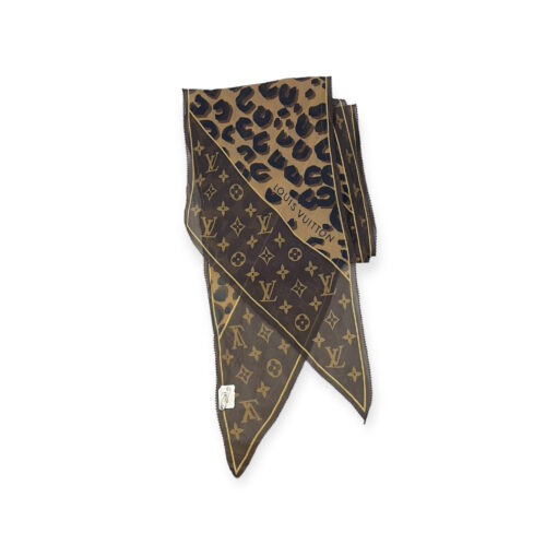 Louis Vuitton Silk Animal Print Scarf in Brown 2