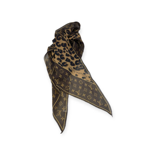 Louis Vuitton Silk Animal Print Scarf in Brown 3