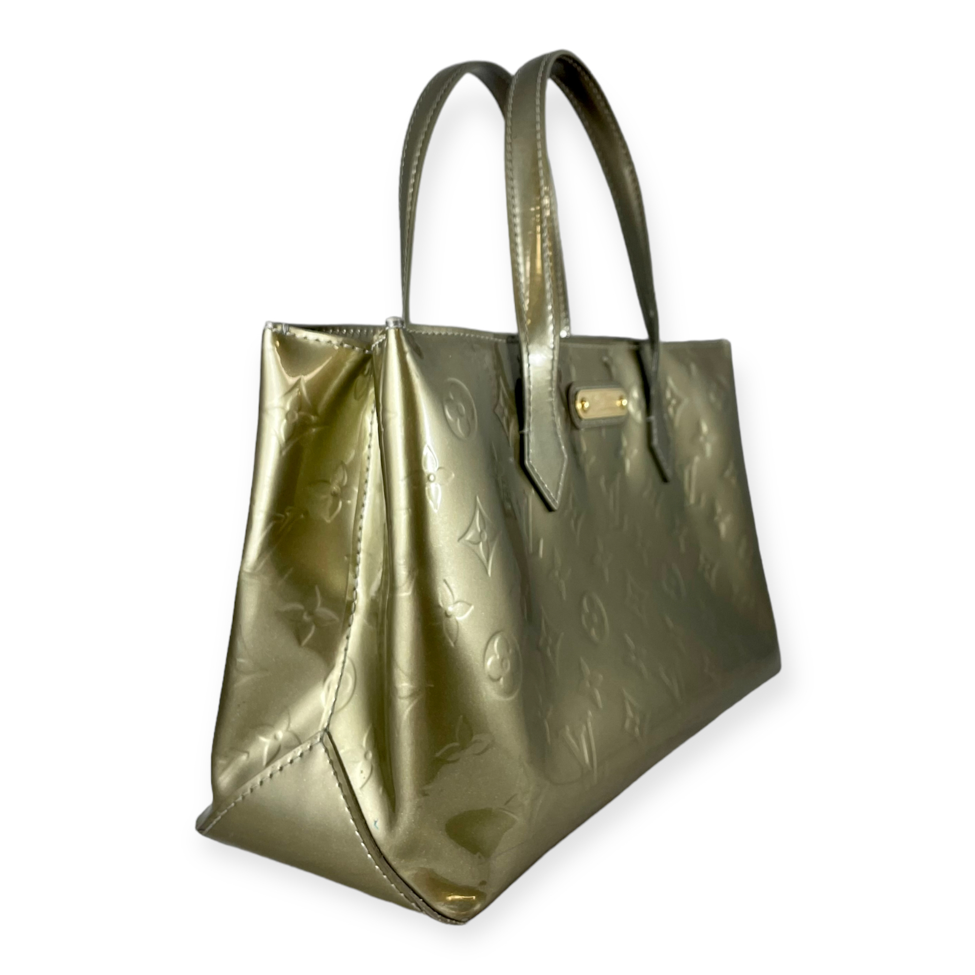 Green Louis Vuitton Monogram Vernis Wilshire PM Handbag