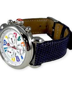 Michele Carousel Watch in Silver & Purple 12