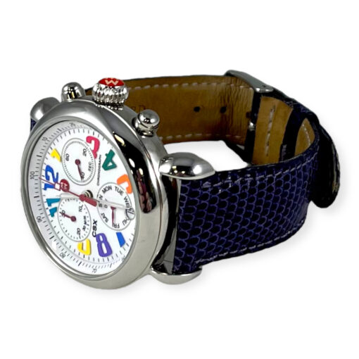 Michele Carousel Watch in Silver & Purple 2