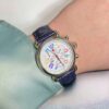 Michele Carousel Watch in Silver & Purple