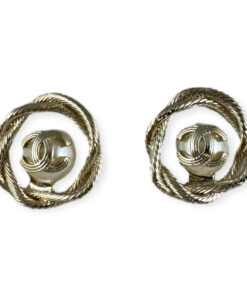 Chanel Pearl Halo Stud Earrings in Gold 8
