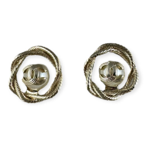Chanel Pearl Halo Stud Earrings in Gold 2