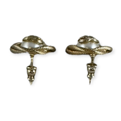 Chanel Pearl Halo Stud Earrings in Gold 6