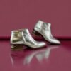 Size 38 | Alexander Wang Kori Metallic Ankle Booties in Silver