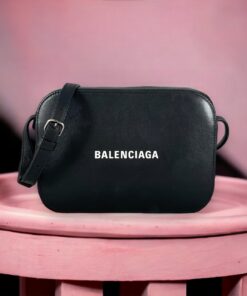 Balenciaga Small Logo Everyday Camera Bag in Black