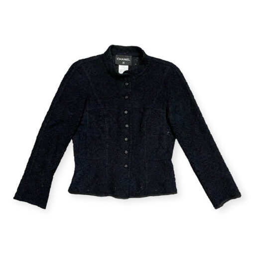 Chanel Embroidered Boucle Jacket in Black 44 1