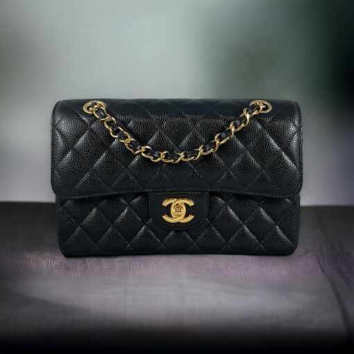 Chanel Caviar Quilted Small Double Flap Bag in Black