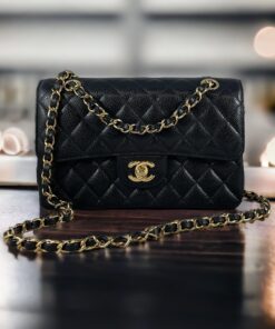 Chanel Caviar Quilted Small Double Flap Bag in Black