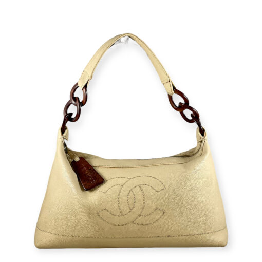 Chanel Wood Link Shoulder Bag in Beige 1