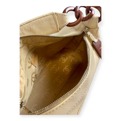 Chanel Wood Link Shoulder Bag in Beige 9