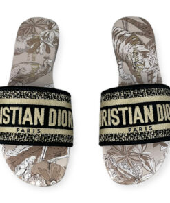 Dior DWAY Slides Sandals in Black & Tan 36 10