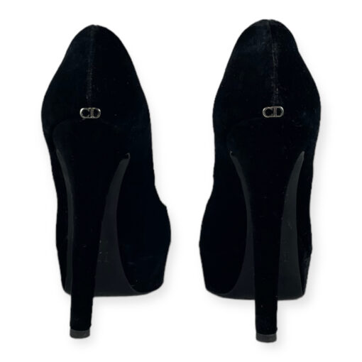 Dior Velvet Peep Toe Pumps in Black 38 5