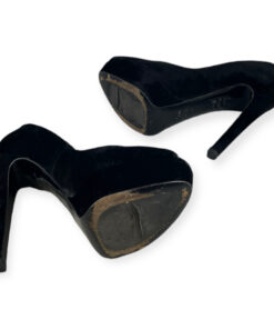 Dior Velvet Peep Toe Pumps in Black 38 12