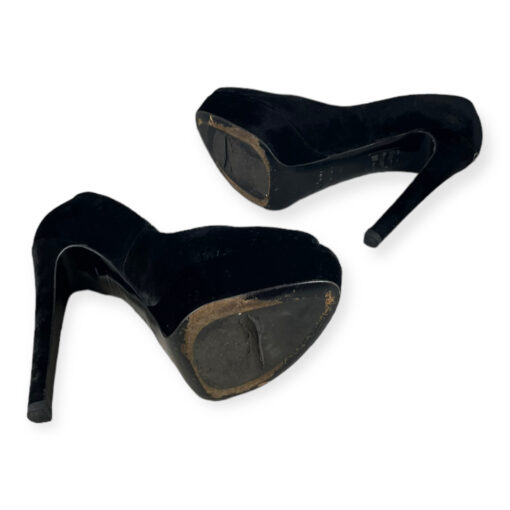 Dior Velvet Peep Toe Pumps in Black 38 6