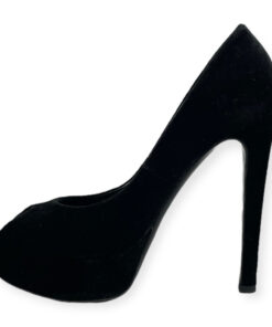 Dior Velvet Peep Toe Pumps in Black 38 7