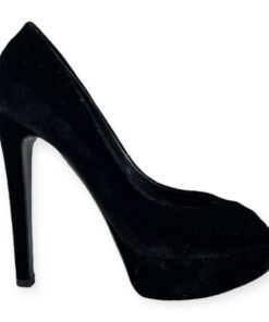 Dior Velvet Peep Toe Pumps in Black 38 8