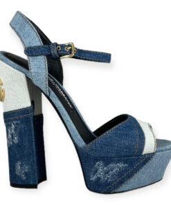 Dolce Gabbana Denim Platform Sandals in Blue 38.5 9